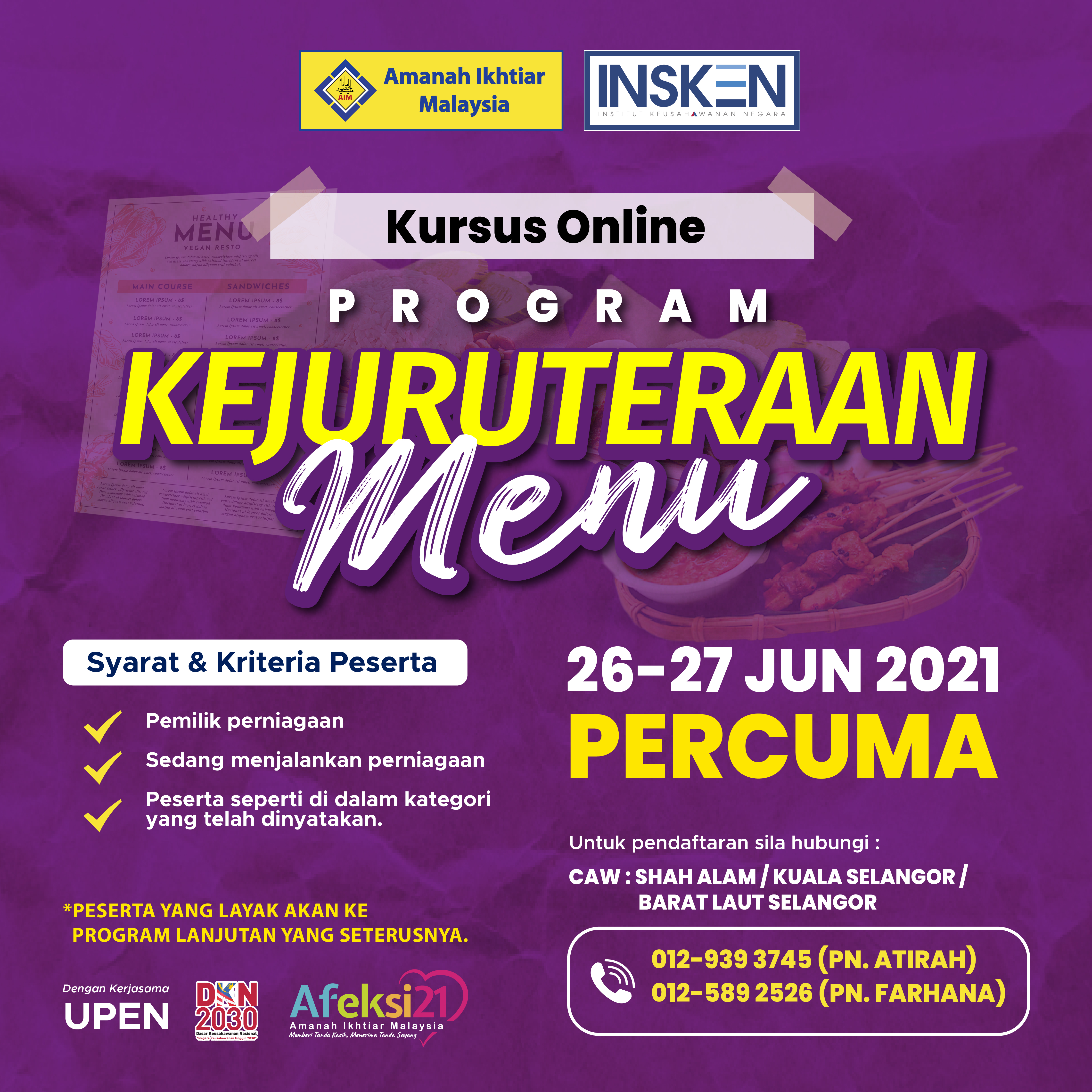 Permohonan Program Online Kejuruteraan Menu AIM 1 Permohonan Program Online Kejuruteraan Menu AIM